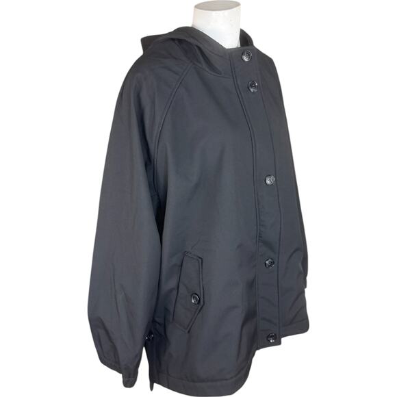 Dennis Basso V-Luxe Black Coat Hooded Zip Button Vent Adjustable 2X Outerwear - Picture 5 of 14